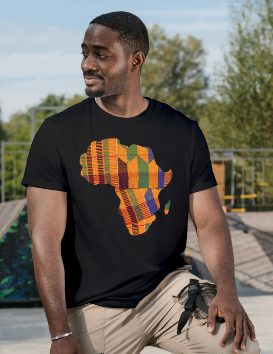 African Map Kente Design T-shirt